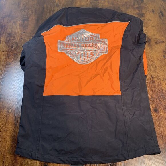 Mens Harley Davidson Gore-Tex Jacket Zip W/Hood Water Resistant Nylon Med (READ) - Picture 2 of 11